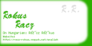 rokus racz business card